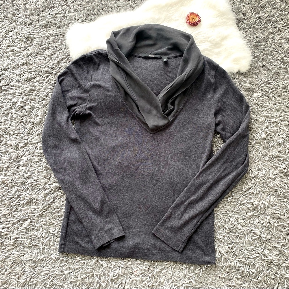 HUGO BOSS Cotton & Silk Long-Sleeve